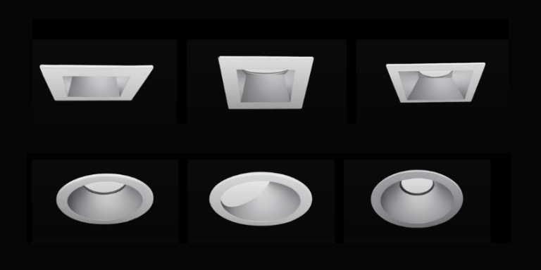 examples of square and circular downlight shapes for RDL Architectural Downlights by REVO