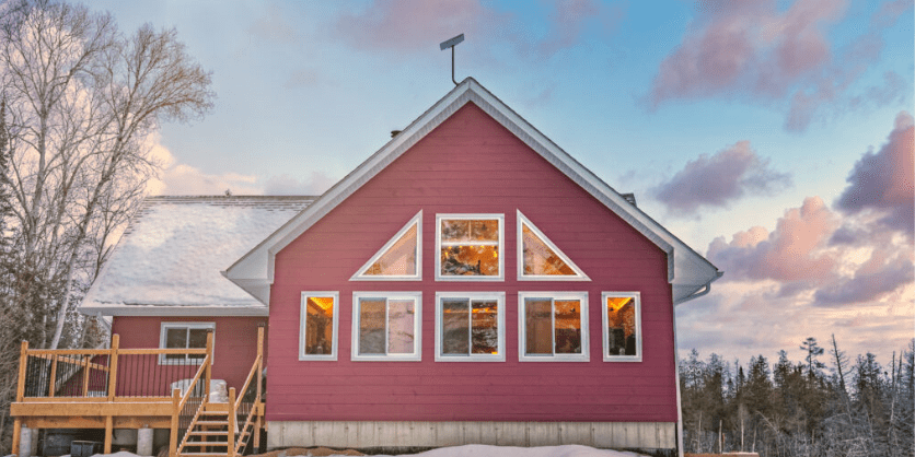 exterior view of solar-powered house