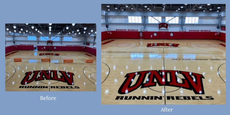 Before and after of the UNLV basketball court