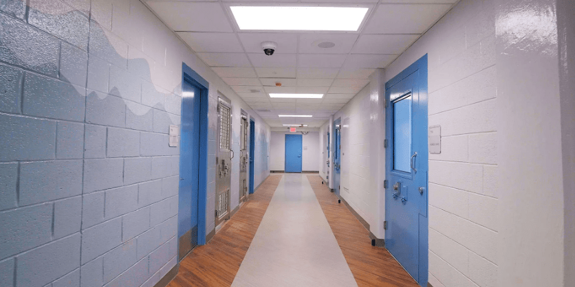 image of corridor in a corrections facility