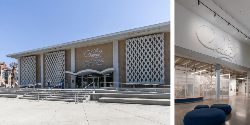 image of outside and inside of the Cheech Marin Center