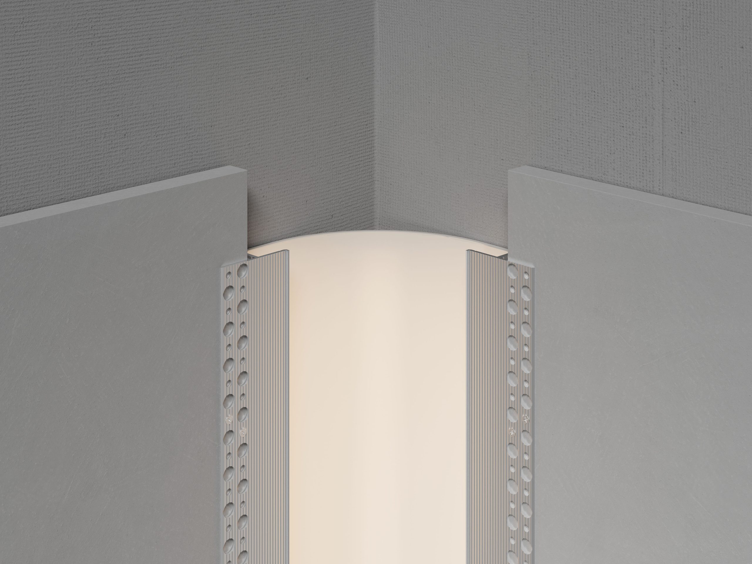 Perifina Curved Corner from Optique Lighting Perfectly Illuminates Corners